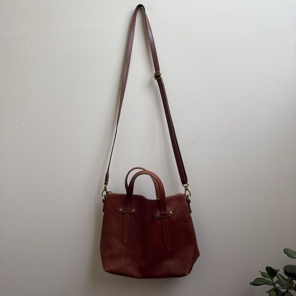 Fossil Felicity Satchel brown leather crossbody - Picture 2 of 8